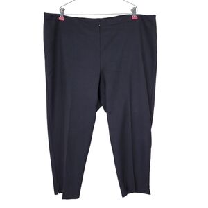 Karen Kane Crop Pants Plus Size 22W 43X25 Black Pleated Front Zip Slit Sides